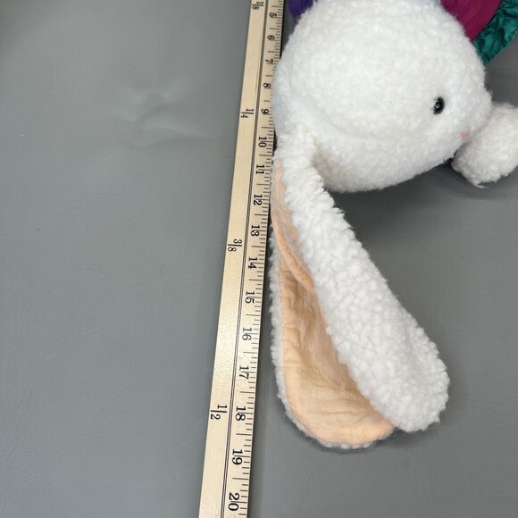 Rabbit Puffy Style Plush Nylon Parachute Purple Pink Bunny Slippers Vintage - Picture 12 of 12